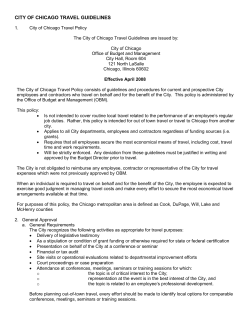 CITY OF CHICAGO TRAVEL GUIDELINES