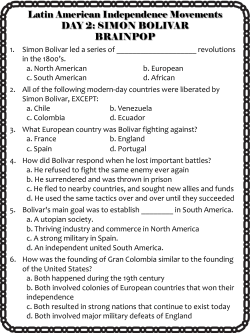 Simon Bolivar Activity