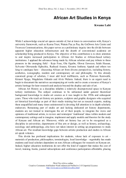 African Art Studies in Kenya