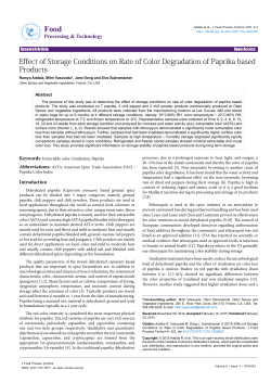 Effect of Storage Conditions on Rate of Color Degradation of