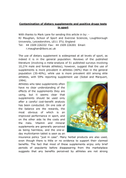 Contamination of dietary supplements and positive drug tests in sport