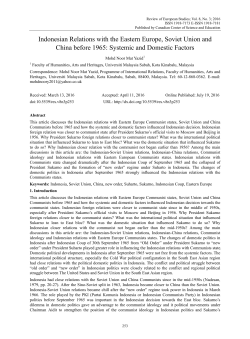 Indonesian Relations with the Eastern Europe, Soviet Union and