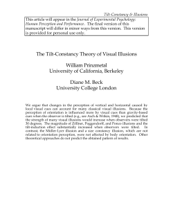 The Tilt-Constancy Theory of Visual Illusions