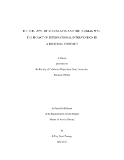 the collapse of yugoslavia and the bosnian war