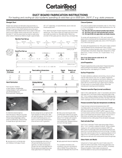 Duct Board Fabrication Instructions