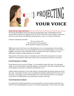 Learning to Project Your Voice - The George Washington University