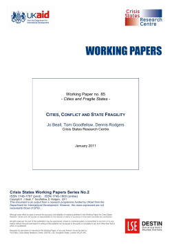Cities, Conflict and State Fragility