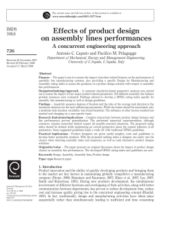 Effects of product design on assembly lines performances
