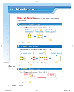 Subtracting Integers 1.3