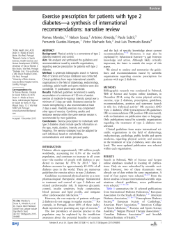 Exercise prescription for patients with type 2 diabetes&mdash;a synthesis