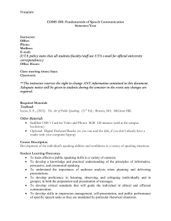 Template COMS 1301: Fundamentals of Speech Communication