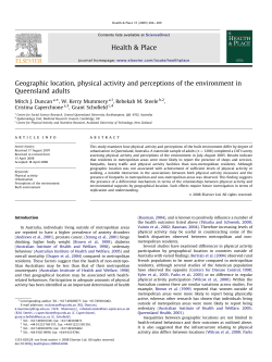 Geographic location, physical activity and perceptions of the