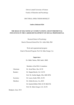 (PHD) THESIS BOOKLET Andrea Juh&aacute;szn&eacute; Kl&eacute;