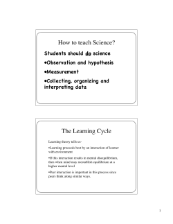 How to teach Science? The Learning Cycle