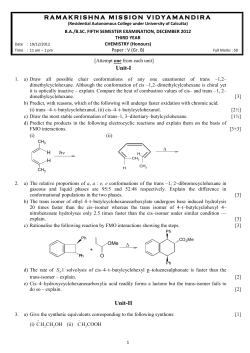 Chemistry(Hons)[Paper-V(B)] - Ramakrishna Mission Vidyamandira