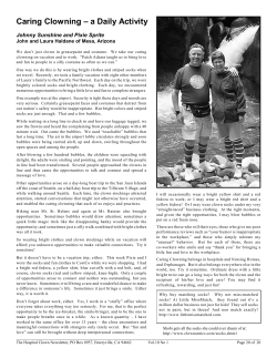 Caring Clowning &ndash; a Daily Activity