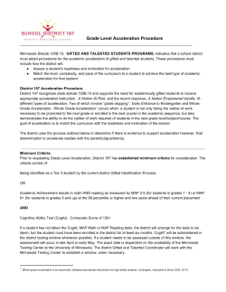 Grade Level Acceleration Procedure