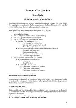 European Tourism Law