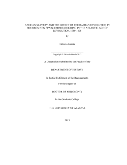 AFRICAN SLAVERY AND THE IMPACT OF THE HAITIAN