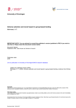 Adverse selection and moral hazard in group-based lending