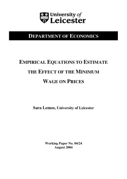 Empirical Equations to Estimate the Effect of the Minimum Wage on