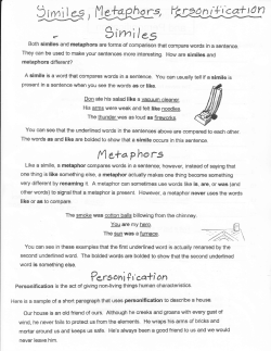 Simile, Metaphor, Personification Study Guide