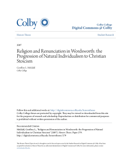 Religion and Renunciation in Wordsworth