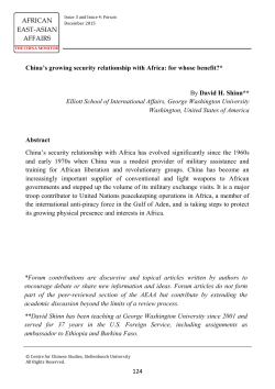 124 AFRICAN EAST-ASIAN AFFAIRS China`s growing security