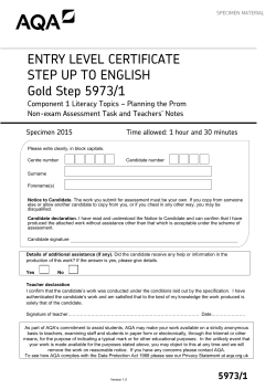 ELC English Specimen task and teacher notes Gold Step