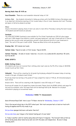 Morning Announcements Jan 4