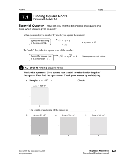 Finding Square Roots