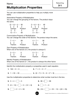 Multiplication Properties