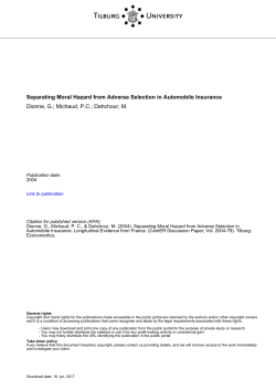 Tilburg University Separating Moral Hazard from Adverse Selection