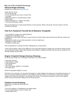 Almond Ginger Dressing Chef AJ`s Husband`s Favorite No