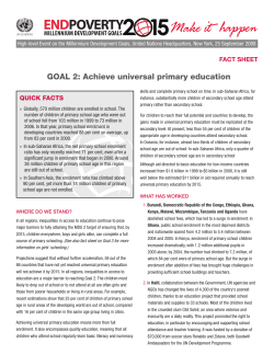 GOAL 2: Achieve universal primary education