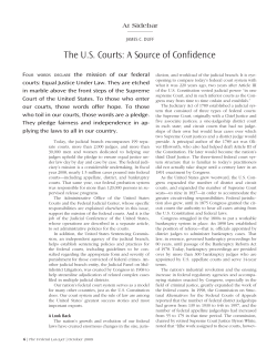 The US Courts: A Source of Confidence