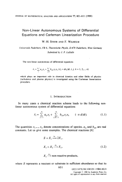 "Non-linear autonomous systems of differential equations and