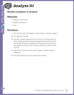 Sort 28- Analyze It!