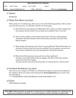 1) Opener 2) Think-Pair-Share (25 mins) 3) Textbook Breakdown