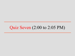 Quiz Seven (2:00 to 2:05 PM) - University of South Alabama