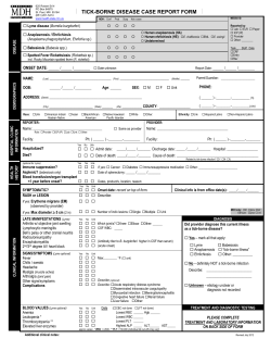 Tickborne Disease Case Report Form