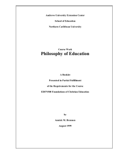 Essays on Education and Educational
