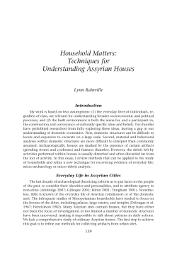 Household Matters: Techniques for Understanding Assyrian Houses