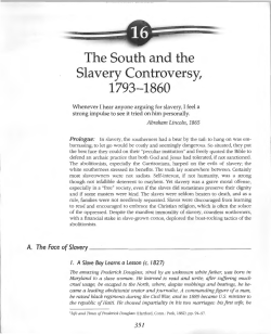 The South and the Slavery Controversy