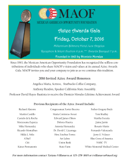 Aztec Awards Gala Friday, October 7, 2016