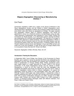 Slippery Segregation: Discovering or Manufacturing Ghettos