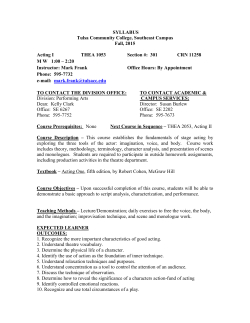 THEA 1053 pdf - Tulsa Community College