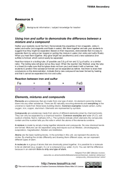 Resource 5 Using iron and sulfur to demonstrate the difference