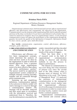 COMMUNICATING FOR SUCCESS