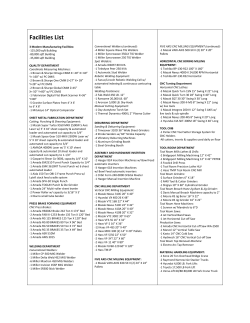 Facilities List - Advantech Industries